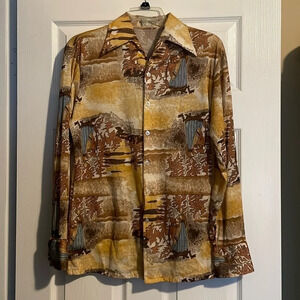 Kmart men’s vintage long sleeve button down shirt size small